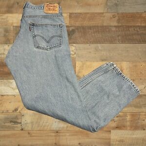 VINTAGE Y2K Levis 505 Jeans Mens 34x29 Regular Fit Light Wash Blue Denim 150